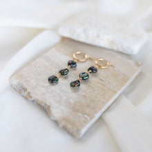 Load image into Gallery viewer, Olive Orchid Pearl Huggies
