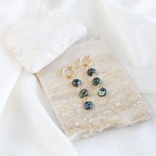 Load image into Gallery viewer, Olive Orchid Pearl Huggies