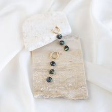 Load image into Gallery viewer, Olive Orchid Pearl Huggies