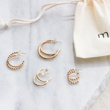 Load image into Gallery viewer, Hammered Hoops