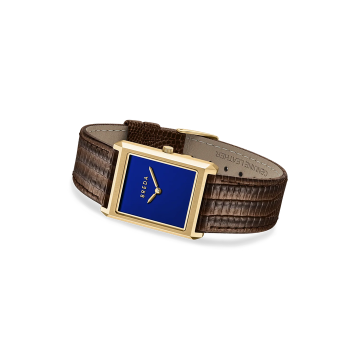 Breda - Virgil Watch, Cobalt/Brown (Lizard Embossed)