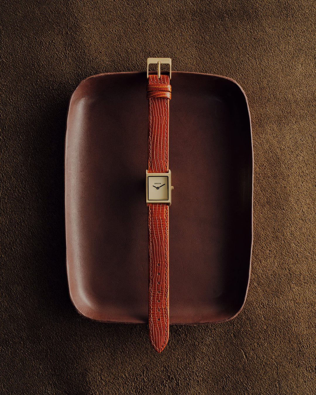 Breda - Virgil Watch, Gold/Cream (Lizard Embossed)