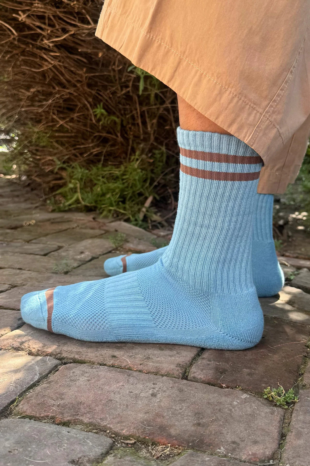 Men’s Boyfriend Socks, Powder Blue