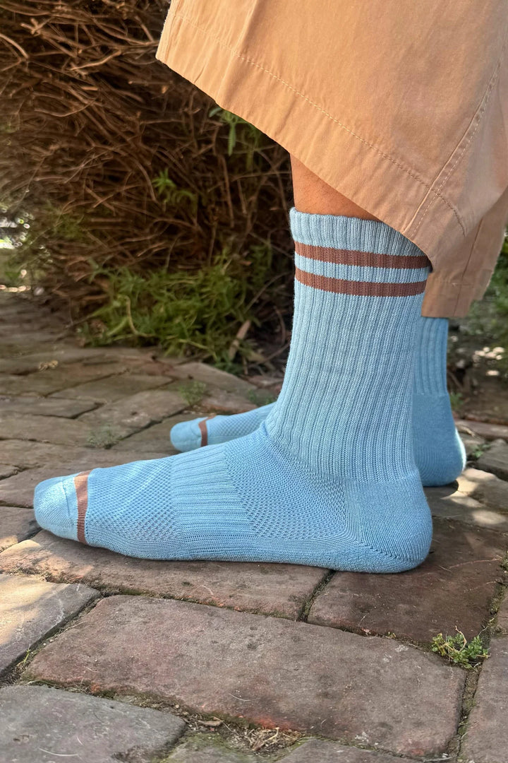 Men’s Boyfriend Socks, Powder Blue