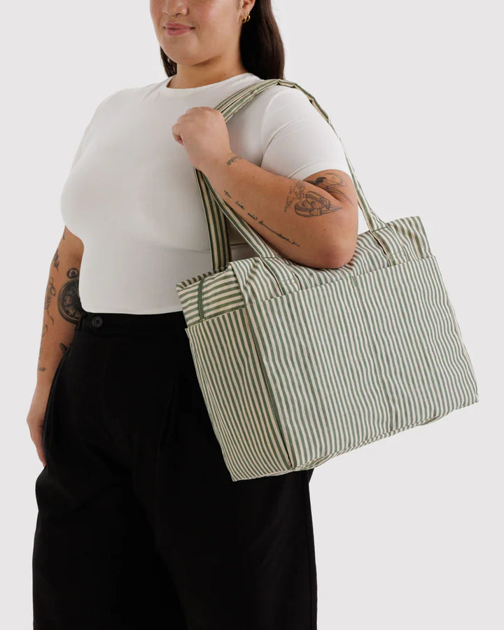 BAGGU Small Cloud Carry On, Sage Stripe