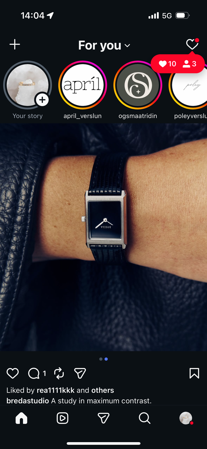 Breda - Virgil Watch, Midnight/Silver (Leather Embossed)