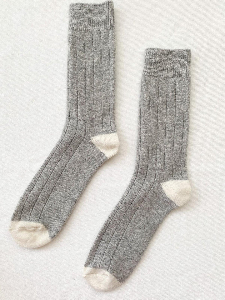 Men’s Cashmere Socks, Grey Melange