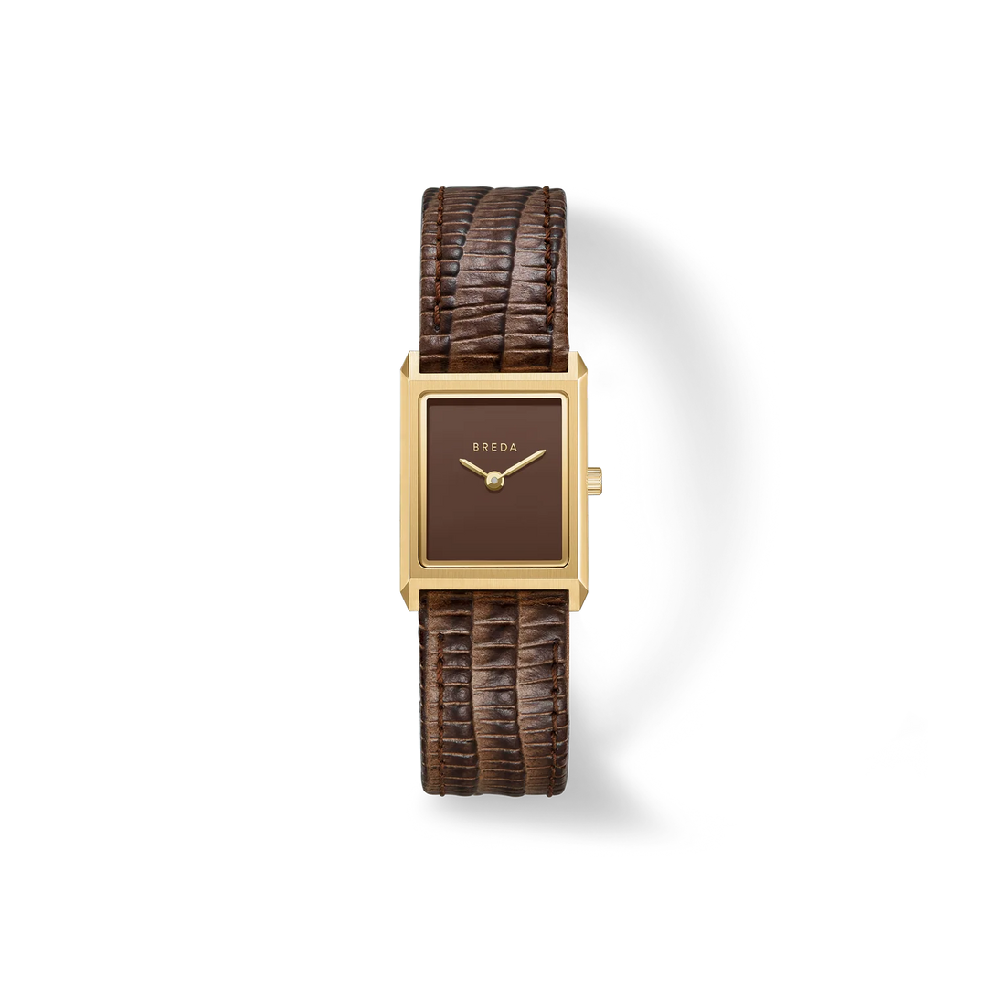 Breda - Virgil Watch, Gold/Brown (Lizard Embossed)
