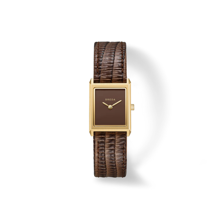 Breda - Virgil Watch, Gold/Brown (Lizard Embossed)