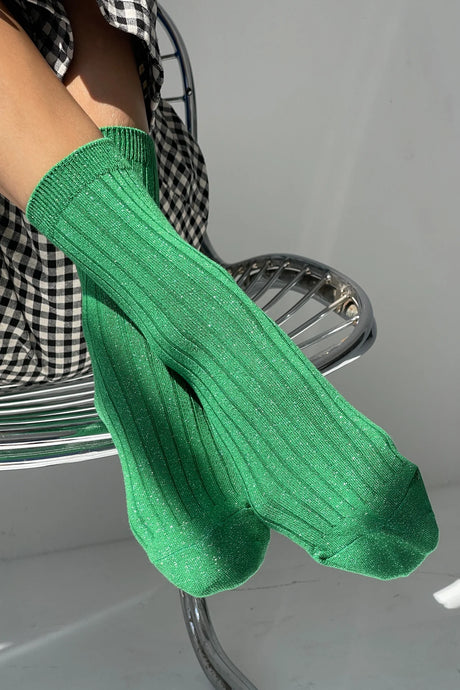 Glitter Socks, Emerald Glitter