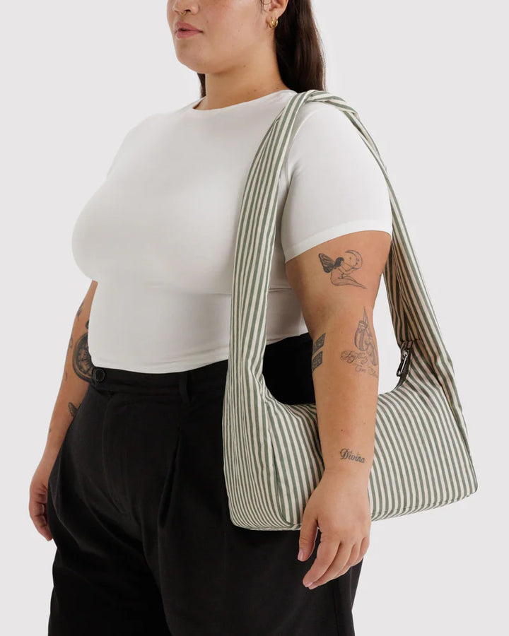 BAGGU Meringue Bag, Sage Stripe