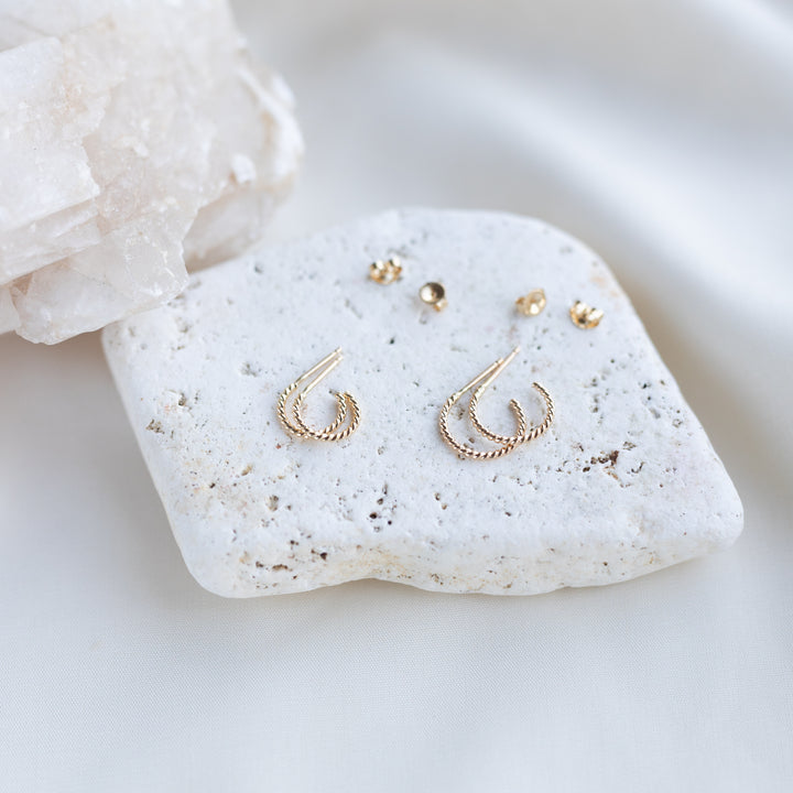 14k Twist Hoops