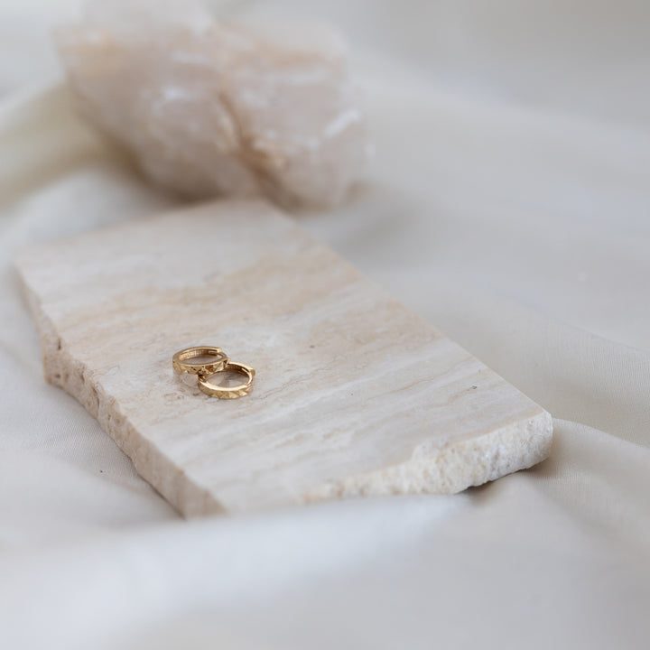 14k Diamond Cut Huggies
