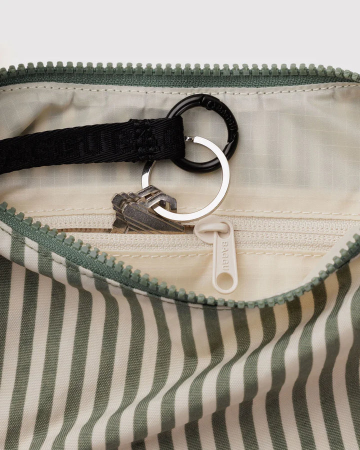 BAGGU Small Crescent Bag, Sage Stripe
