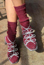 Load image into Gallery viewer, Winter Sparkle Socks, Wine