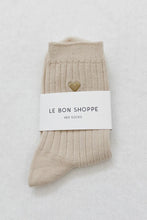 Load image into Gallery viewer, Le Bon Shoppe Her Socks Porcelain + Gold Heart