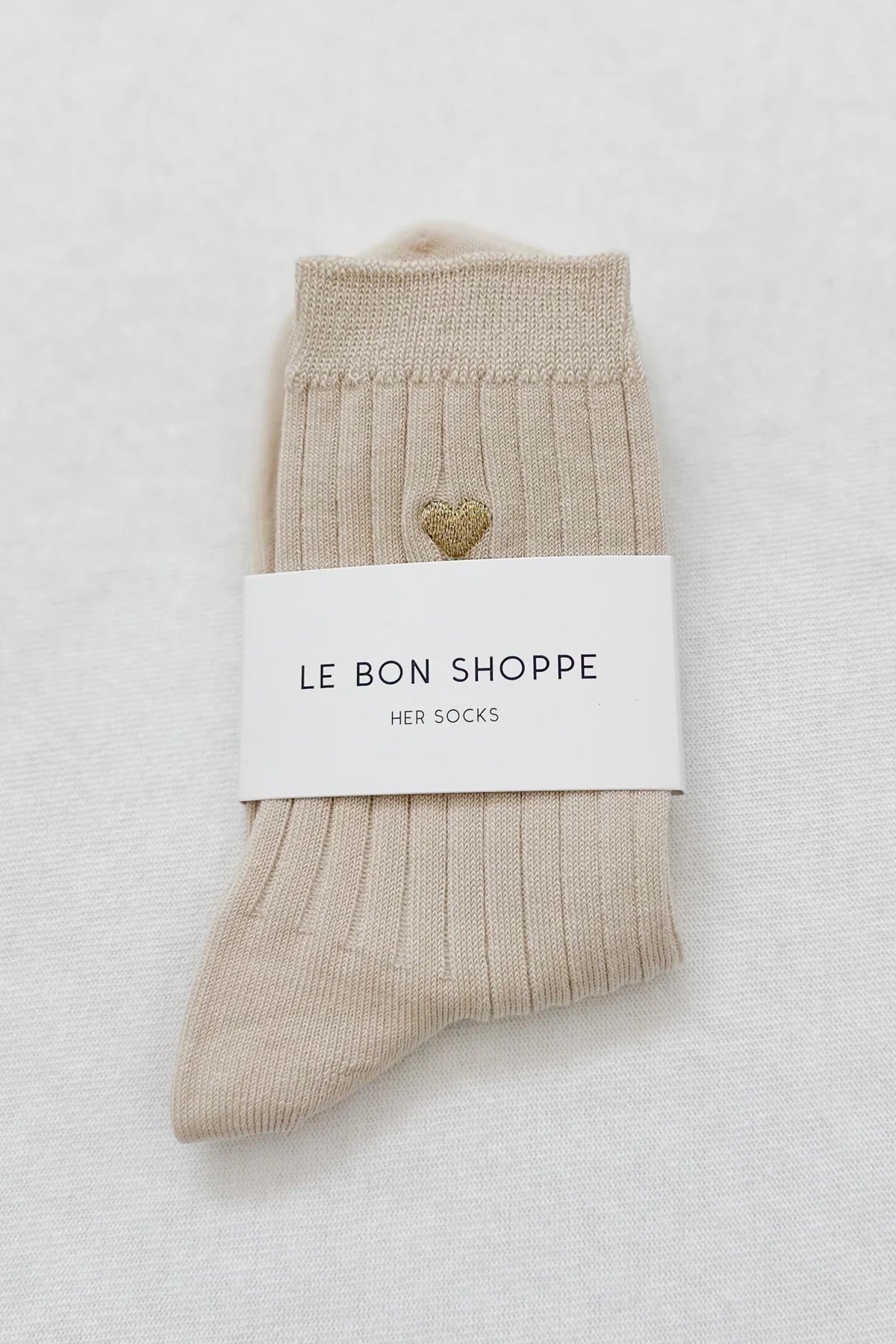 Le Bon Shoppe Her Socks Porcelain + Gold Heart