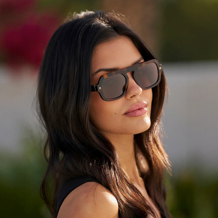 WMP Naomi Sunglasses, Brown Tortoise