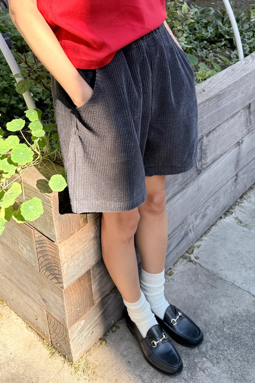 Soft Corduroy City Shorts, Charcoal