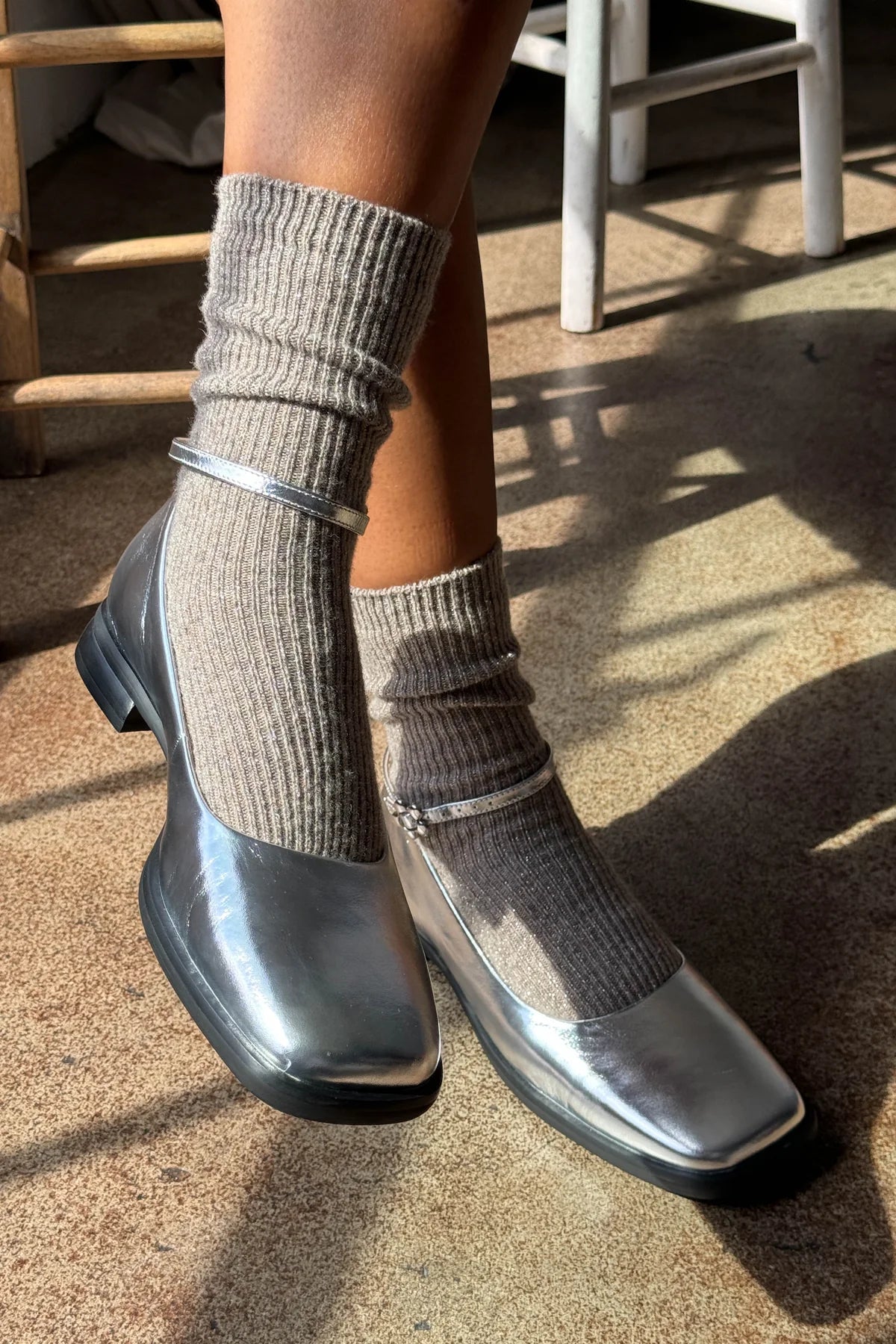 Winter Sparkle Socks, Nutmeg