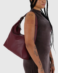 BAGGU Recycled Leather Bag, Mahogany