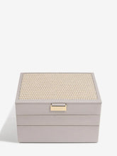 Load image into Gallery viewer, Classic Taupe Raffia Jewellery Box, Set of 3