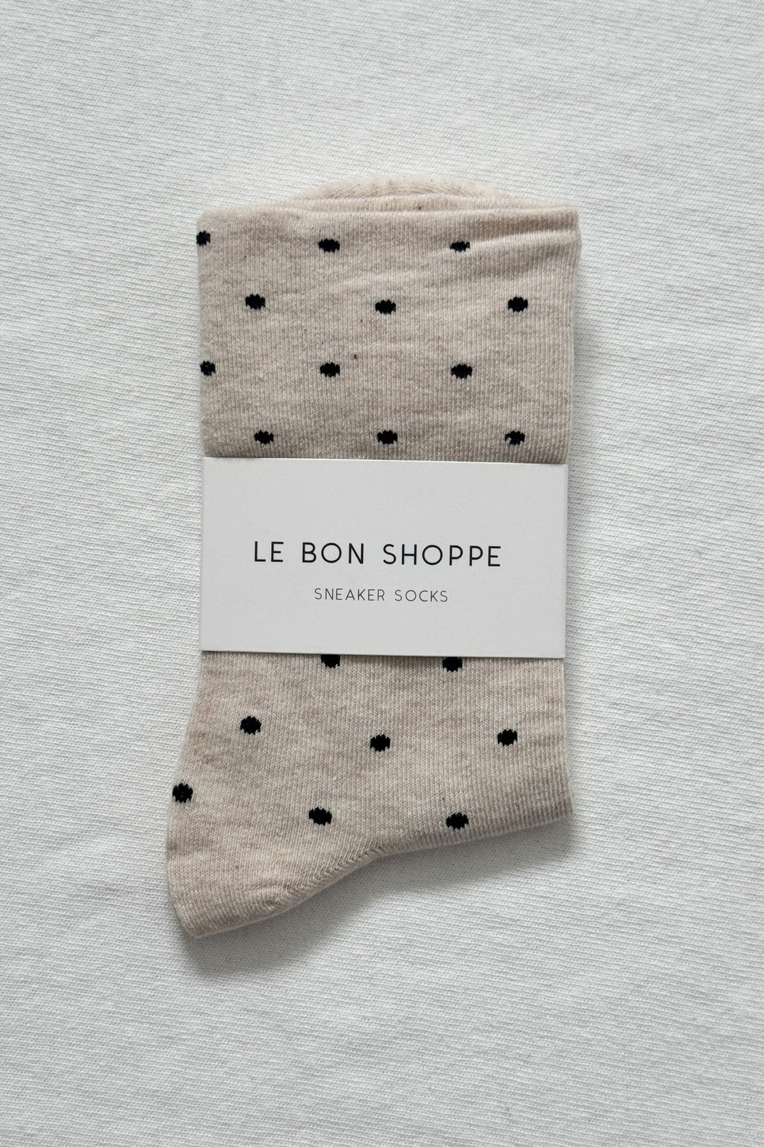 Polkadot Sneaker Socks, Oatmeal/Black