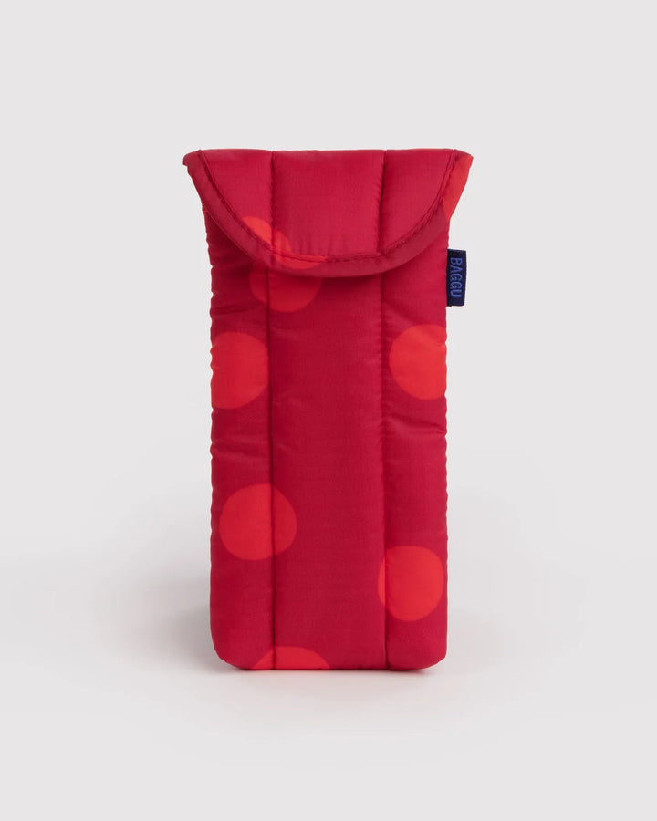 BAGGU Puffy Glasses Case, Red Polka Dot