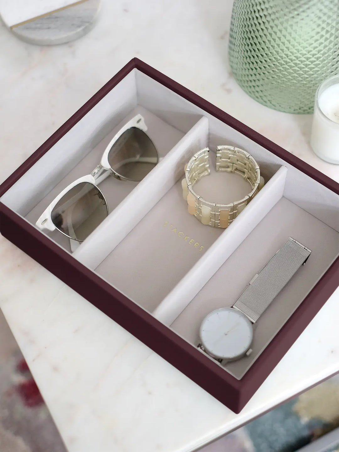 Stackers Burgundy Classic Watch &amp; Accessory Layer