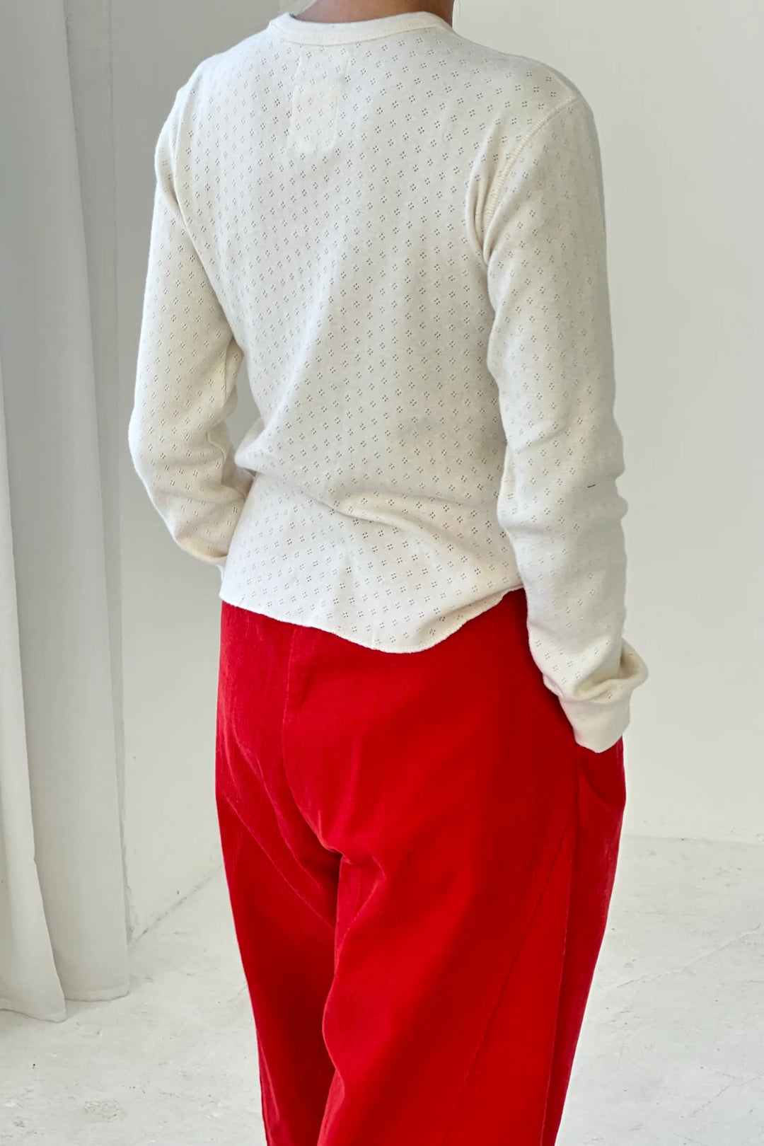 Pointelle Fundamental Tee, Naturel