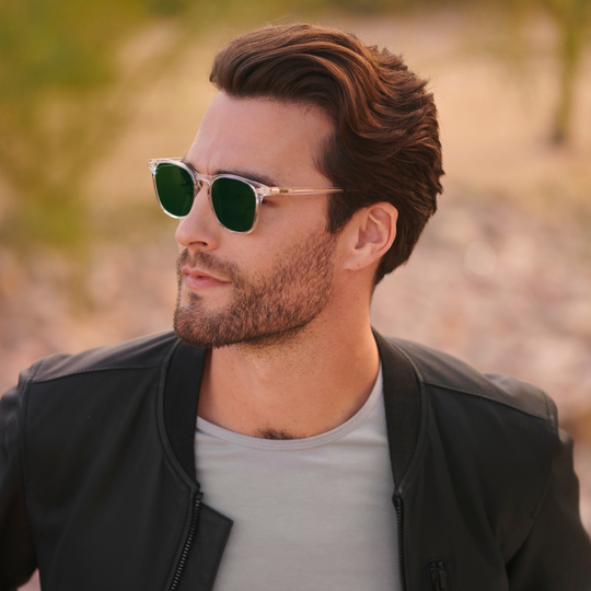 Nick Sunglasses, Glossy Clear