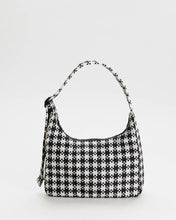 Load image into Gallery viewer, BAGGU Mini Nylon Shoulder Bag, Black &amp; White Pixel Gingham