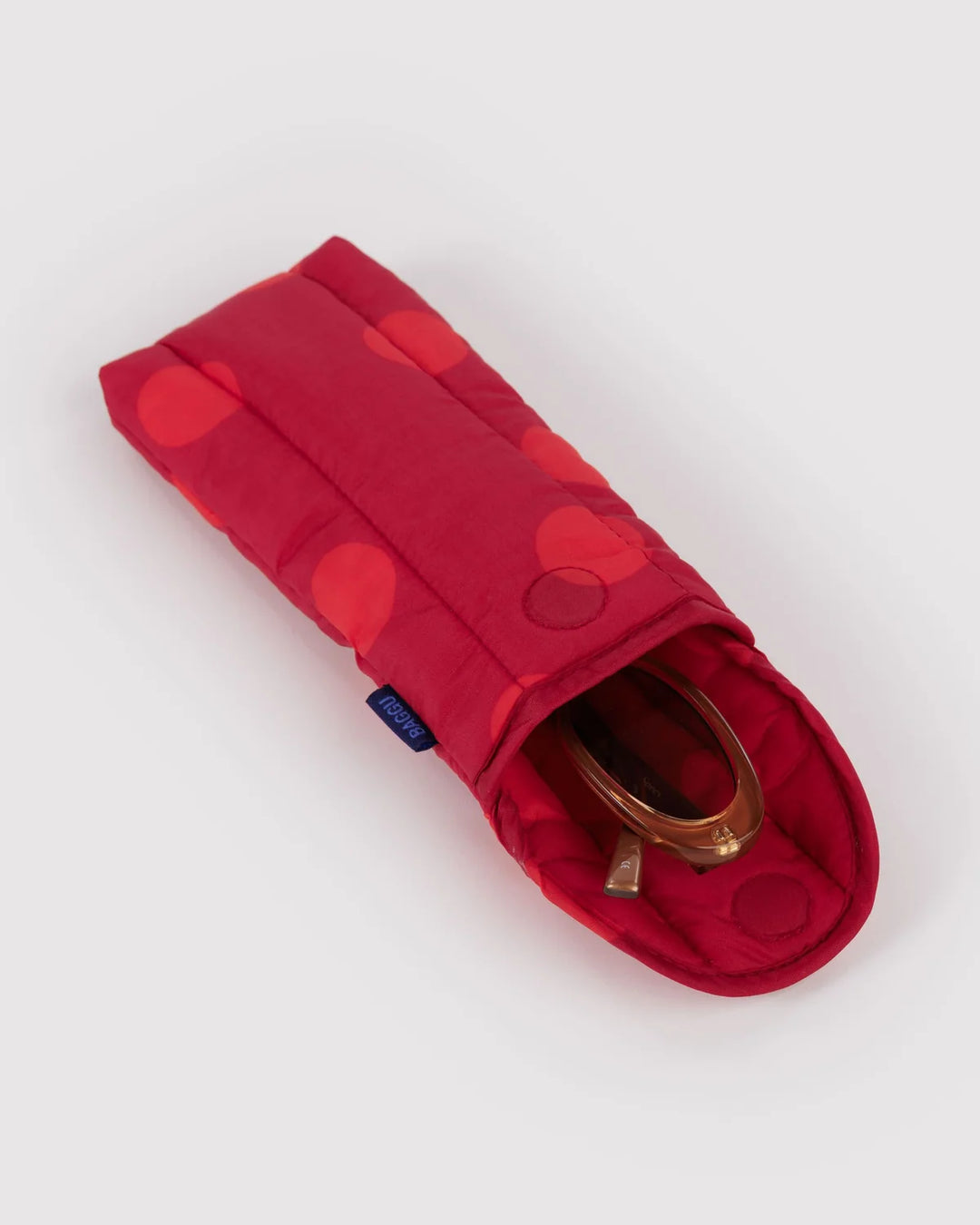 BAGGU Puffy Glasses Case, Red Polka Dot