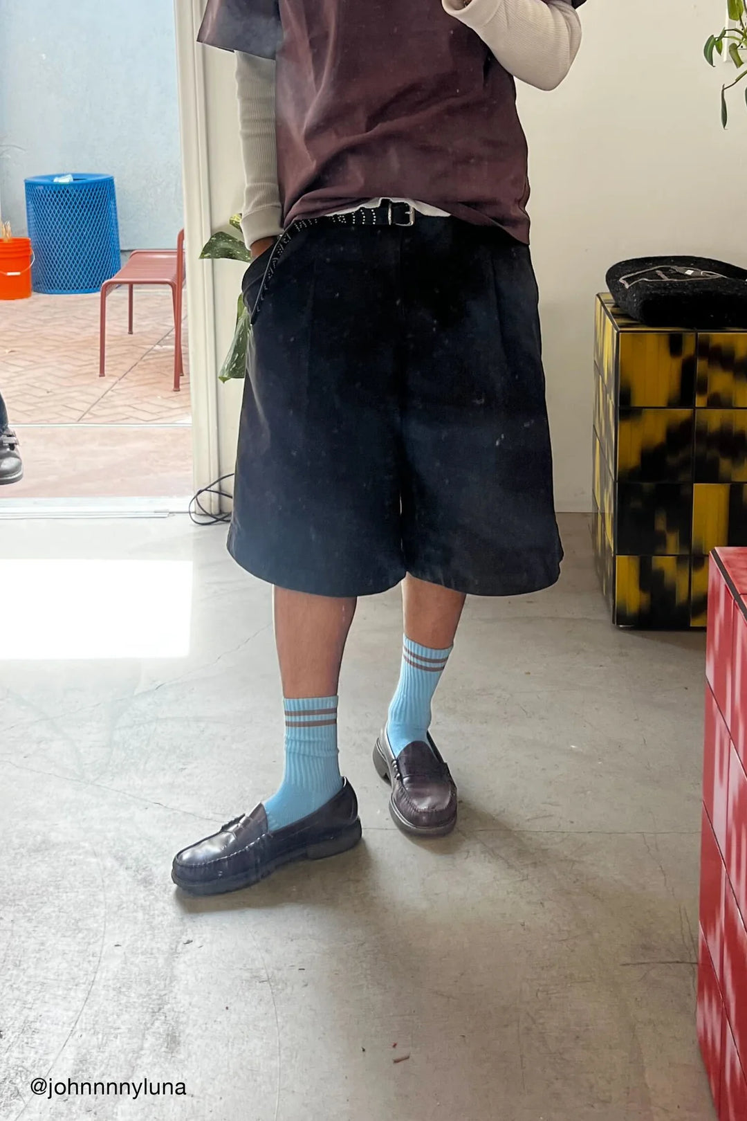 Men’s Boyfriend Socks, Powder Blue