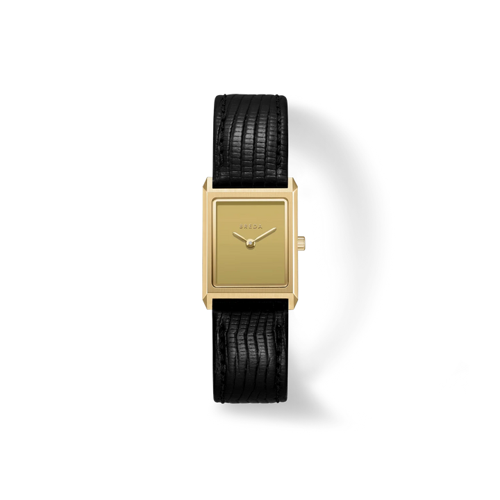Breda - Virgil Watch, Black/Gold (Lizard Embossed)