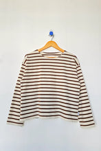 Load image into Gallery viewer, Sailor Top, Coffee Stripe