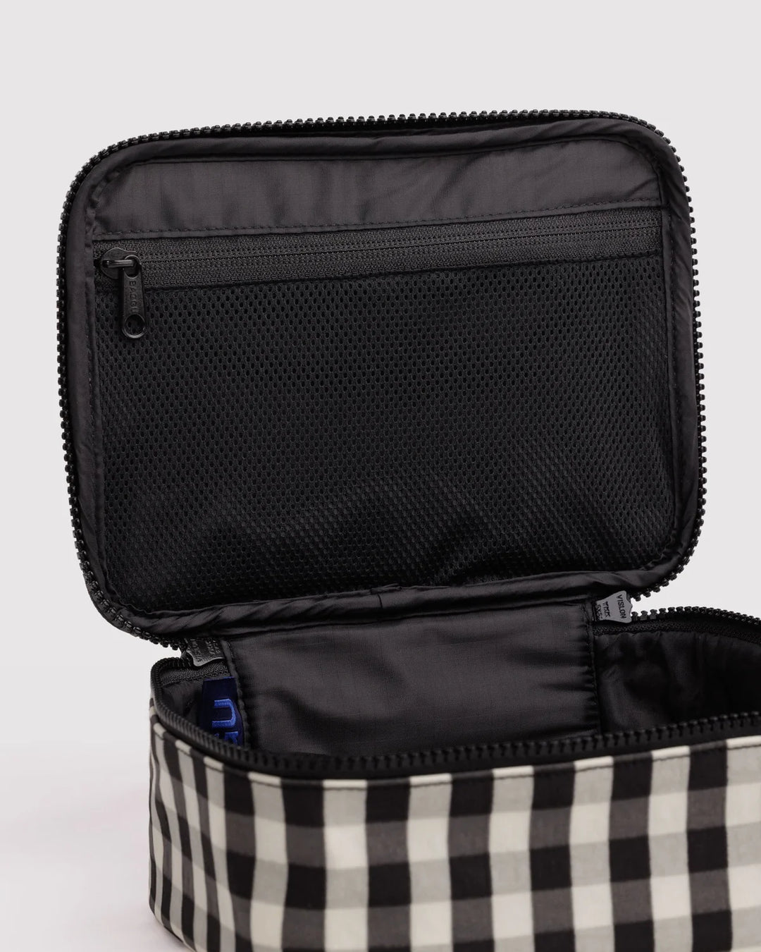 BAGGU Small Cosmetic Bag, Black &amp; Cream Gingham