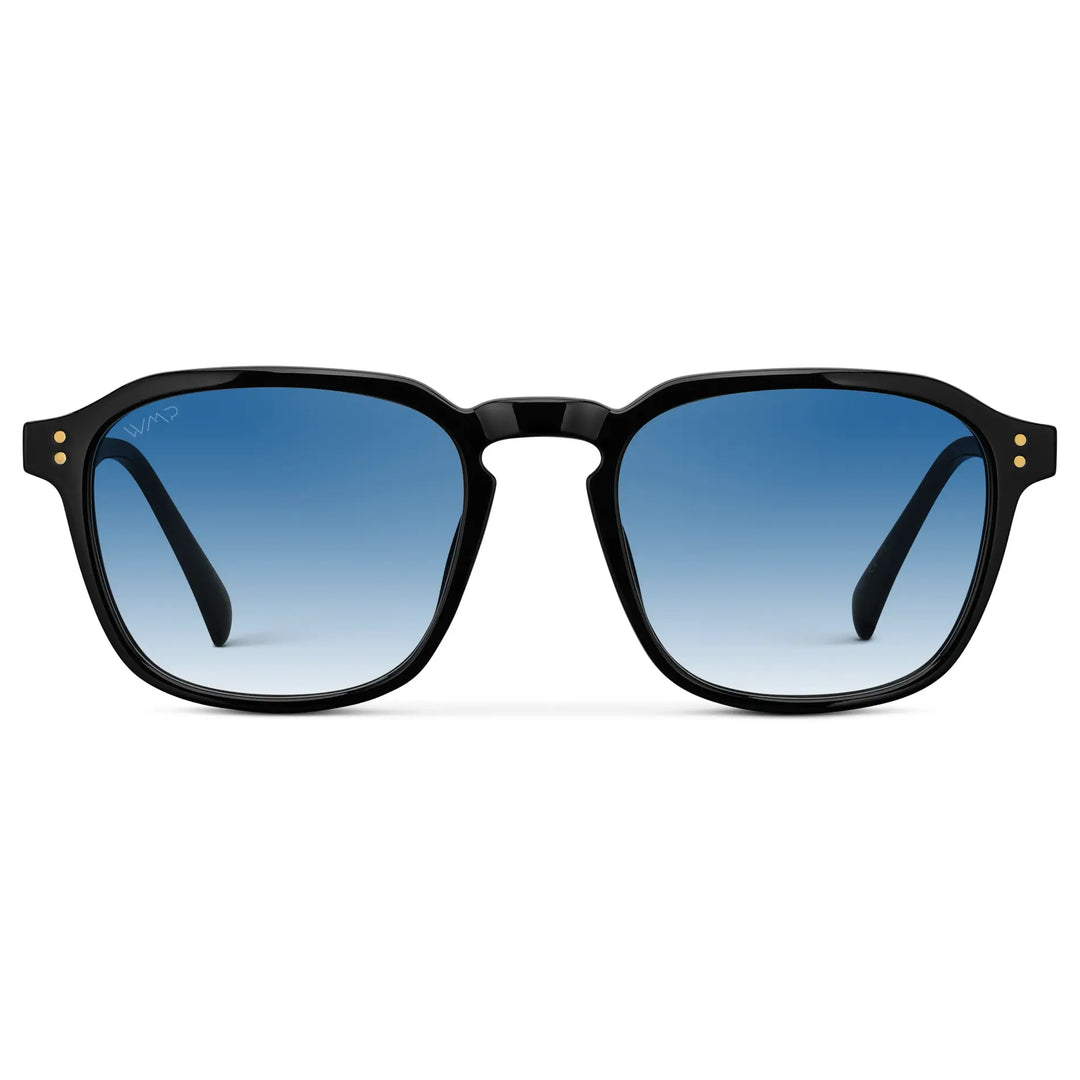 WMP Francis Sunglasses, Black/Blue Gradient Lens