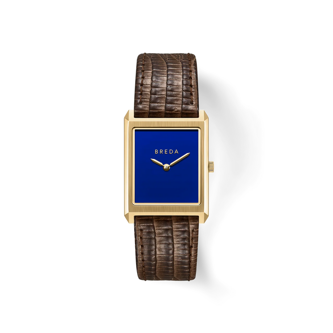 Breda - Virgil Watch, Cobalt/Brown (Lizard Embossed)