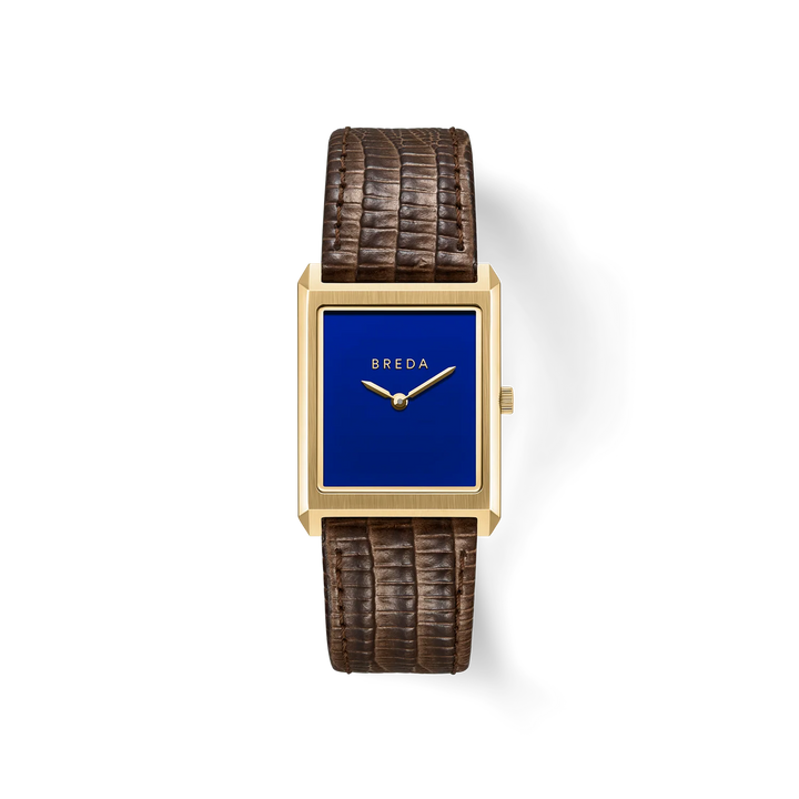 Breda - Virgil Watch, Cobalt/Brown (Lizard Embossed)