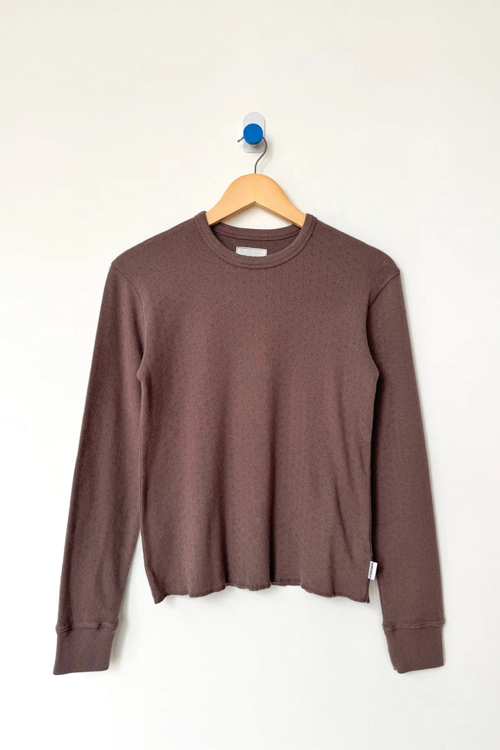 Pointelle Fundamental Tee, Chocolate