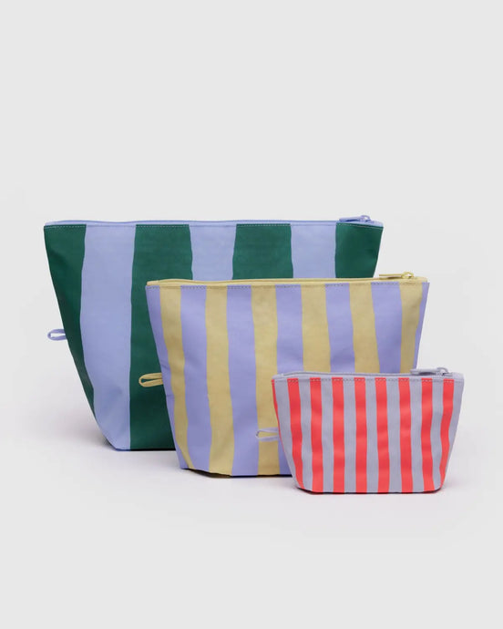 BAGGU Go Pouch Set, Painted Stripes