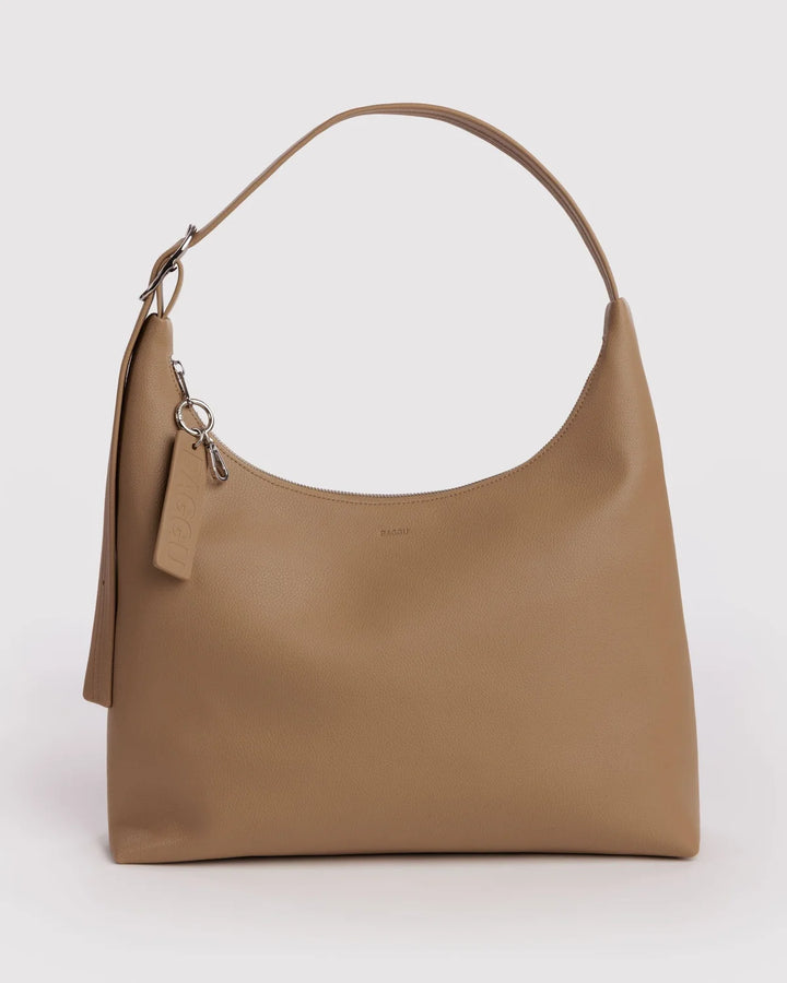 BAGGU Recycled Leather Shoulder Bag, Dune