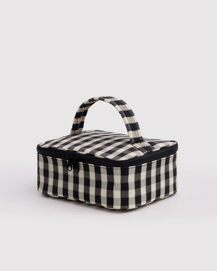 BAGGU Small Cosmetic Bag, Black &amp; Cream Gingham