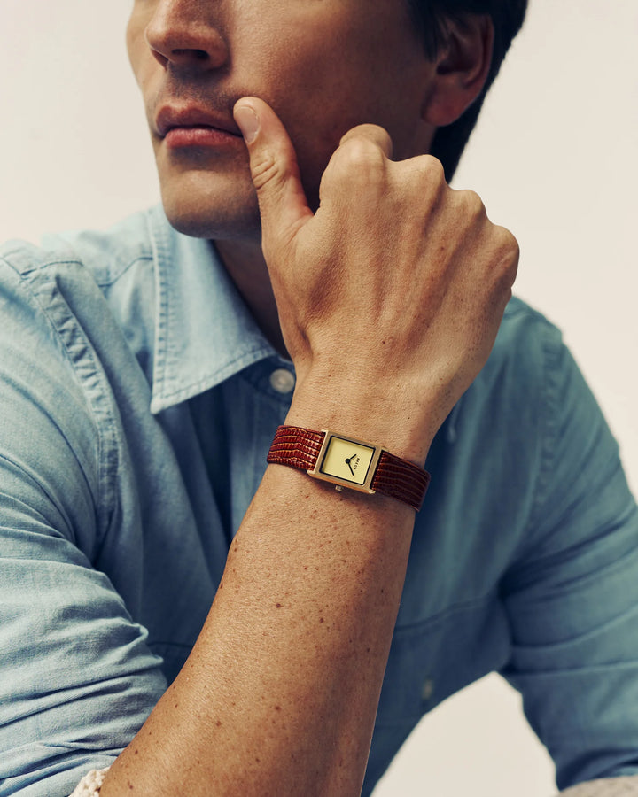 Breda - Virgil Watch, Gold/Cream (Lizard Embossed)