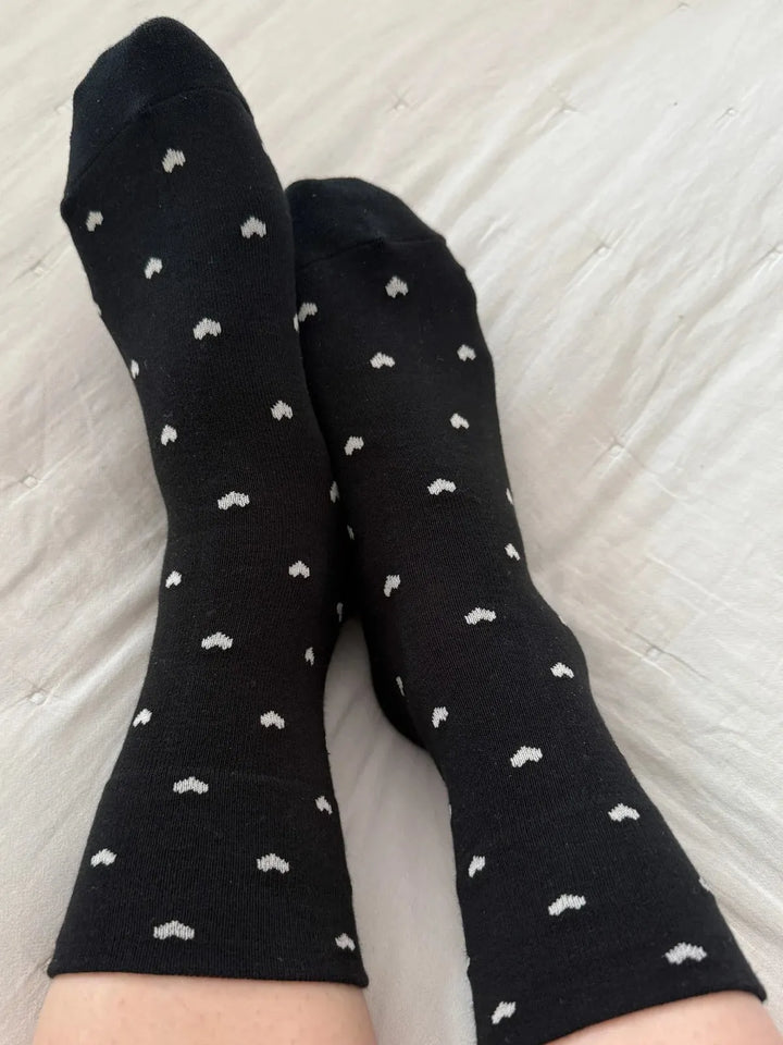 Sneaker Socks, Heart Black/Cream