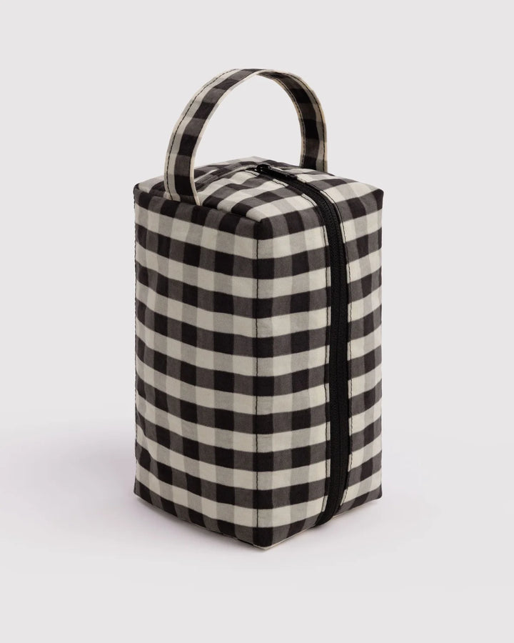 BAGGU Cosmetic Bag, Black &amp; Cream Gingham