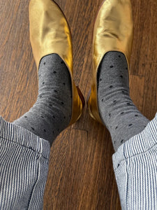 Sneaker Socks, Charcoal Polkadot
