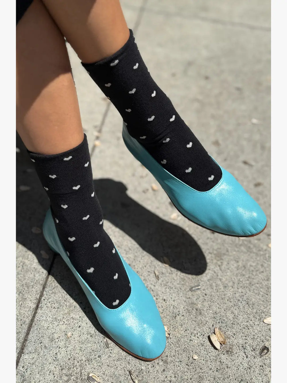 Sneaker Socks, Heart Black/Cream