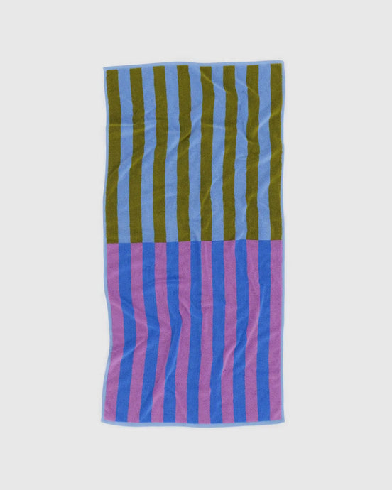 BAGGU Bath Towel, Cabana Stripe Mix